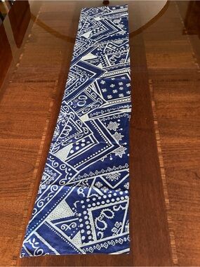 Blue and white-Print Scarf - by John Meyer 9“ x 43“
